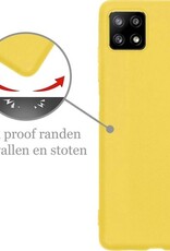 Nomfy Hoesje Geschikt voor Samsung A22 5G Hoesje Siliconen Cover Case - Hoes Geschikt voor Samsung Galaxy A22 5G Hoes Back Case - 2-PACK - Geel