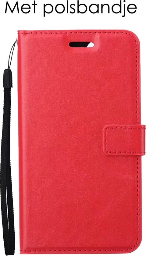 NoXx Hoes Geschikt voor Samsung A22 4G Hoesje Book Case Hoes Flip Cover Wallet Bookcase - Rood