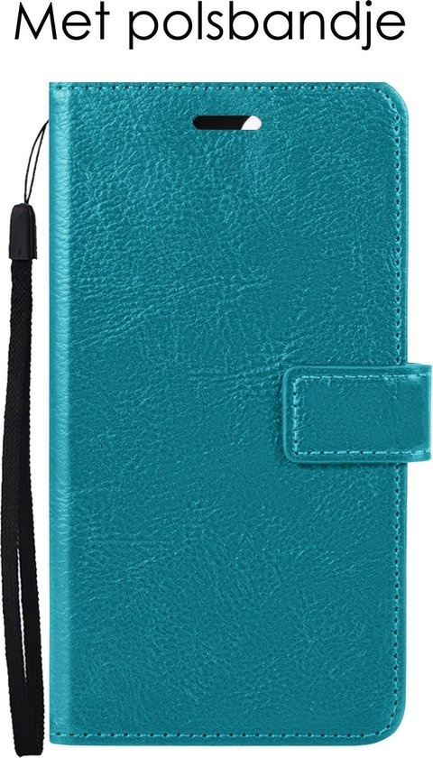NoXx Hoes Geschikt voor Samsung A22 4G Hoesje Book Case Hoes Flip Cover Wallet Bookcase - Turquoise