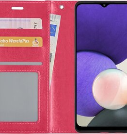 Nomfy Nomfy Samsung Galaxy A22 4G Hoesje Bookcase - Donkerroze