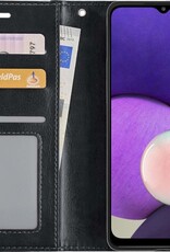NoXx Hoes Geschikt voor Samsung A22 5G Hoesje Book Case Hoes Flip Cover Wallet Bookcase - Zwart