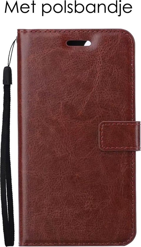 NoXx Hoes Geschikt voor Samsung A22 5G Hoesje Book Case Hoes Flip Cover Wallet Bookcase - Bruin