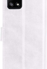 NoXx Hoes Geschikt voor Samsung A22 5G Hoesje Book Case Hoes Flip Cover Wallet Bookcase - Wit