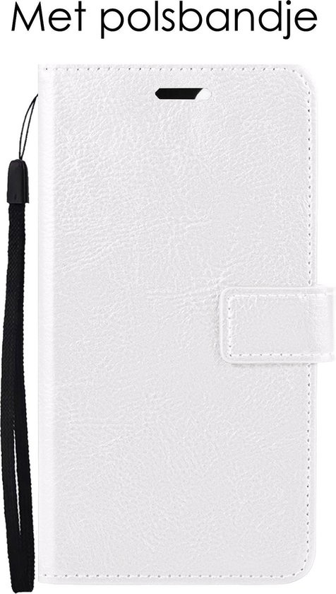 NoXx Hoes Geschikt voor Samsung A22 5G Hoesje Book Case Hoes Flip Cover Wallet Bookcase - Wit