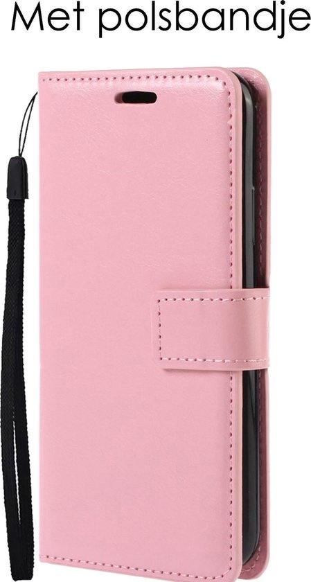 NoXx Hoes Geschikt voor Samsung A22 5G Hoesje Book Case Hoes Flip Cover Wallet Bookcase - Lichtroze