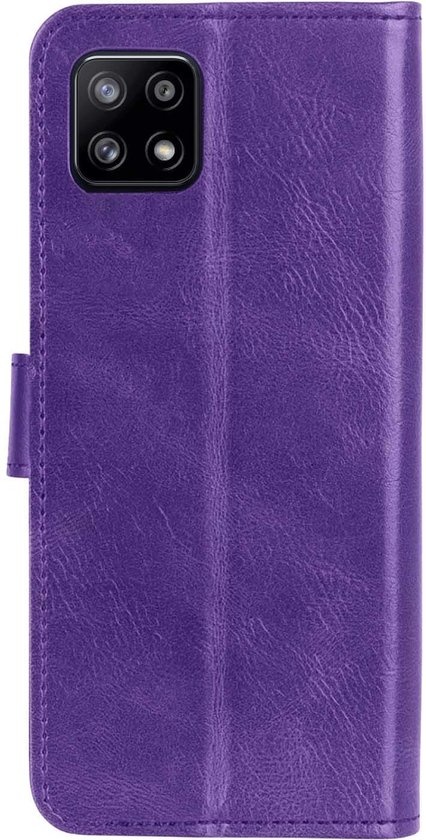 NoXx Hoes Geschikt voor Samsung A22 5G Hoesje Book Case Hoes Flip Cover Wallet Bookcase - Paars