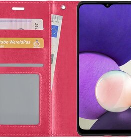 NoXx NoXx Samsung Galaxy A22 5G Hoesje Bookcase - Donkerroze