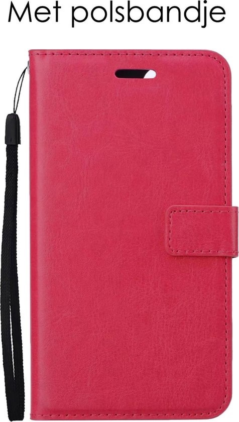 NoXx Hoes Geschikt voor Samsung A22 5G Hoesje Book Case Hoes Flip Cover Wallet Bookcase - Donkerroze