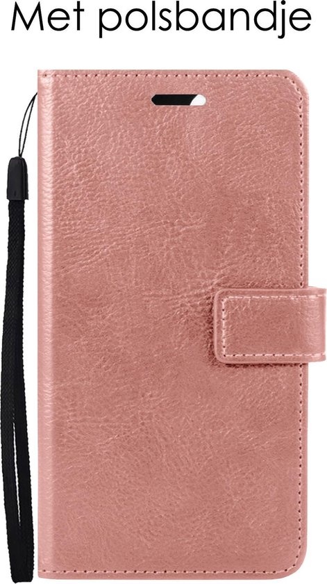 NoXx Hoes Geschikt voor Samsung A22 5G Hoesje Book Case Hoes Flip Cover Wallet Bookcase - Rosé goud