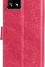 Nomfy Hoesje Geschikt voor Samsung A22 5G Hoes Bookcase Flipcase Book Cover - Hoes Geschikt voor Samsung Galaxy A22 5G Hoesje Book Case - Donkerroze