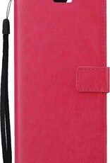 Nomfy Hoesje Geschikt voor Samsung A22 5G Hoes Bookcase Flipcase Book Cover - Hoes Geschikt voor Samsung Galaxy A22 5G Hoesje Book Case - Donkerroze