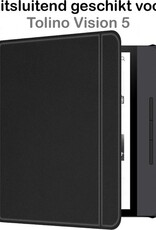 NoXx Hoes Geschikt voor Tolino Vision 5 Hoesje Bookcase Cover Book Case Hoes Sleepcover - Zwart