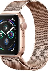 NoXx Horlogeband Milanees Geschikt voor Apple Watch 38/40/41 mm Bandje - Bandje Geschikt voor Apple Watch 38/40/41 mm Band Milanees - Rose Goud