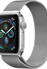 NoXx Horlogeband Milanees Geschikt voor Apple Watch 42/44/45 mm Bandje - Bandje Geschikt voor Apple Watch 42/44/45 mm Band Milanees - Zilver