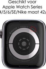 NoXx Horlogeband Milanees Geschikt voor Apple Watch 42/44/45 mm Bandje - Bandje Geschikt voor Apple Watch 42/44/45 mm Band Milanees - Zilver