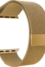 NoXx Horlogeband Milanees Geschikt voor Apple Watch 42/44/45 mm Bandje - Bandje Geschikt voor Apple Watch 42/44/45 mm Band Milanees - Goud