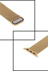 NoXx Horlogeband Milanees Geschikt voor Apple Watch 42/44/45 mm Bandje - Bandje Geschikt voor Apple Watch 42/44/45 mm Band Milanees - Goud