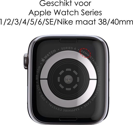 NoXx Horlogeband Milanees Geschikt voor Apple Watch 38/40/41 mm Bandje - Bandje Geschikt voor Apple Watch 38/40/41 mm Band Milanees - Zwart & Zilver