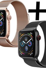 Nomfy Milanees Horlogebandje Geschikt voor 38/40/41 mm Band Milanees - Bandje Geschikt voor 38/40/41 mm Bandje Milanees - Zwart & Rose Goud