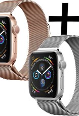 Nomfy Milanees Horlogebandje Geschikt voor 38/40/41 mm Band Milanees - Bandje Geschikt voor 38/40/41 mm Bandje Milanees - Zilver & Rose Goud