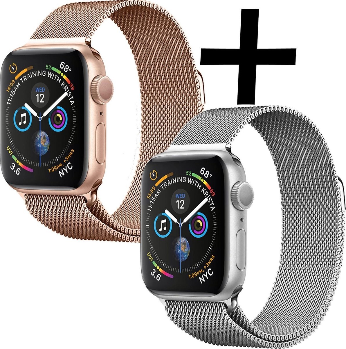 Nomfy Milanees Horlogebandje Geschikt voor 38/40/41 mm Band Milanees - Bandje Geschikt voor 38/40/41 mm Bandje Milanees - Zilver & Rose Goud