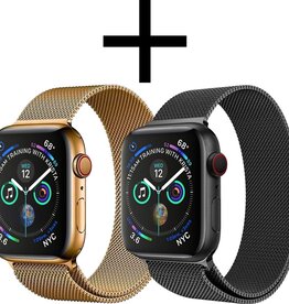 NoXx NoXx Apple Watch Bandje Milanees (40/42 mm) - Zwart & Goud