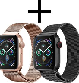 NoXx NoXx Apple Watch Bandje Milanees (40/42 mm) - Zwart & Rose Goud