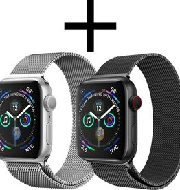NoXx NoXx Apple Watch Bandje Milanees (40/42 mm) - Zwart & Zilver