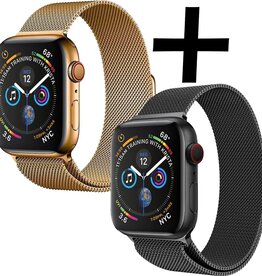 Nomfy Nomfy Apple Watch Bandje Milanees (40/42 mm) - Zwart & Goud