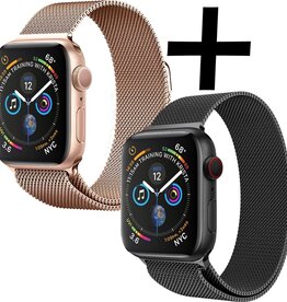 Nomfy Nomfy Apple Watch Bandje Milanees (40/42 mm) - Zwart & Rose Goud