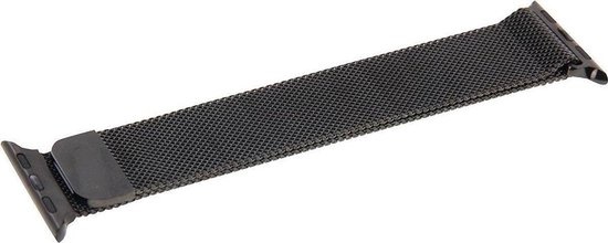 Nomfy Milanees Horlogebandje Geschikt voor 42/44/45 mm Band Milanees - Bandje Geschikt voor 42/44/45 mm Bandje Milanees - Zwart & Zilver