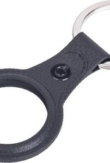 NoXx Hoesje Geschikt voor Apple AirTag Sleutelhanger Houder Leder Look Hoes - Sleutel Hanger Case Hoesje Geschikt voor Apple AirTag Hoesje - Zwart