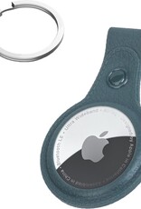 NoXx Hoesje Geschikt voor Apple AirTag Sleutelhanger Houder Leder Look Hoes - Sleutel Hanger Case Hoesje Geschikt voor Apple AirTag Hoesje - Donkergroen