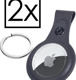 NoXx 2 PACK - NoXx AirTag Hoesje Leer - Zwart