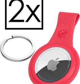 NoXx 2 PACK - NoXx AirTag Hoesje Leer - Rood