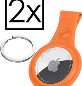 NoXx 2 PACK - NoXx AirTag Hoesje Leer - Oranje