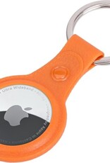NoXx Airtag Sleutelhanger Houder Leder Look Hoes Sleutel Hanger Case Airtag Oranje - 2x