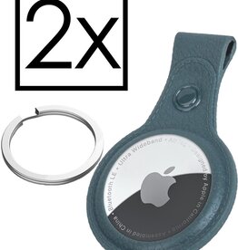 NoXx 2 PACK - NoXx AirTag Hoesje Leer - Donkergroen