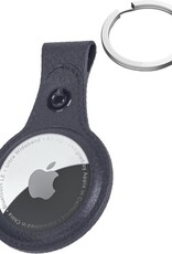Nomfy Hoesje Geschikt voor Apple AirTag Sleutelhanger Hoes Siliconen - Leder Look Hoesje Geschikt voor Apple AirTag-Sleutelhanger Hoesje Case - Zwart