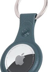 Nomfy Hoesje Geschikt voor Apple AirTag Sleutelhanger Hoes Siliconen - Leder Look Hoesje Geschikt voor Apple AirTag-Sleutelhanger Hoesje Case - Donkergroen
