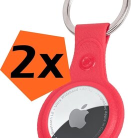 Nomfy 2 PACK - Nomfy AirTag Hoesje Leer - Rood