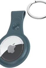 Nomfy Hoesje Geschikt voor Apple AirTag Sleutelhanger Hoes Siliconen - Leder Look Hoesje Geschikt voor Apple AirTag-Sleutelhanger Hoesje Case - Donkergroen - 2 PACK
