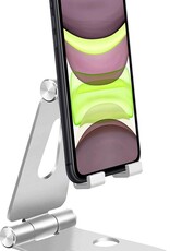 NoXx Telefoonhouder Bureau Aluminium Telefoonstandaard Houder Standaard Telefoon - Zilver