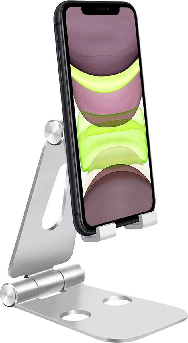 NoXx Telefoonhouder Bureau Aluminium Telefoonstandaard Houder Standaard Telefoon - Zilver