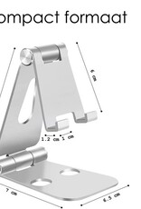 NoXx Telefoonhouder Bureau Aluminium Telefoonstandaard Houder Standaard Telefoon - Zilver