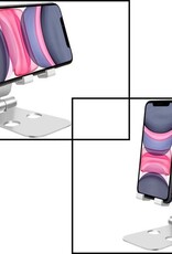 NoXx Telefoonhouder Bureau Aluminium Telefoonstandaard Houder Standaard Telefoon - Zilver