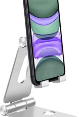 Nomfy Telefoonstandaard Bureau Zilver - Telefoon Standaard Zilver - Aluminium - Telefoonhouder Bureau Standaard Telefoon Houder - Zilver