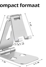 Nomfy Telefoonstandaard Bureau Zilver - Telefoon Standaard Zilver - Aluminium - Telefoonhouder Bureau Standaard Telefoon Houder - Zilver