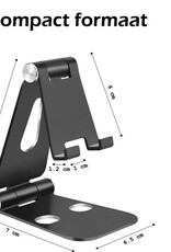 Nomfy Telefoonstandaard Bureau Zwart - Telefoon Standaard Zwart - Aluminium - Telefoonhouder Bureau Standaard Telefoon Houder â€‹- Zwart