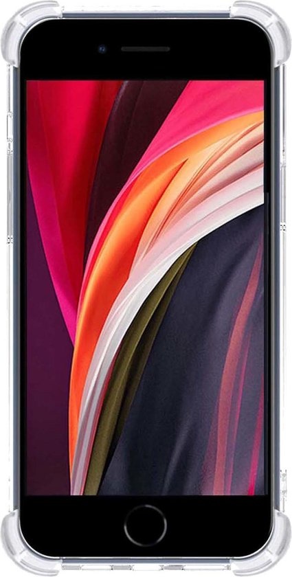 Nomfy Hoesje Geschikt voor iPhone 8 Hoesje Shock Proof Cover Case Shockproof - Hoes Geschikt voor iPhone 8 Hoes Siliconen Back Case - Zilver